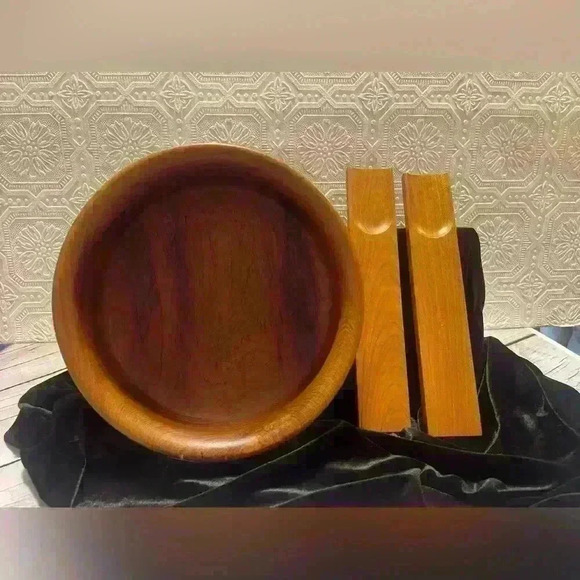 MCM Teak Thailand by Winsome 7  Piece Salad Bowl Set with Sticker - Picture 14 of 16